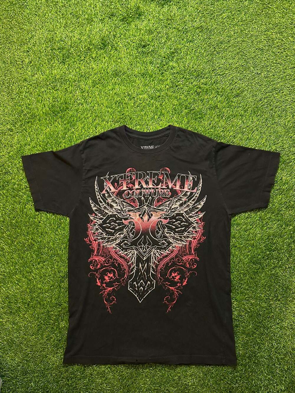 2000s Xtreme Couture Winged Cross T-Shirt